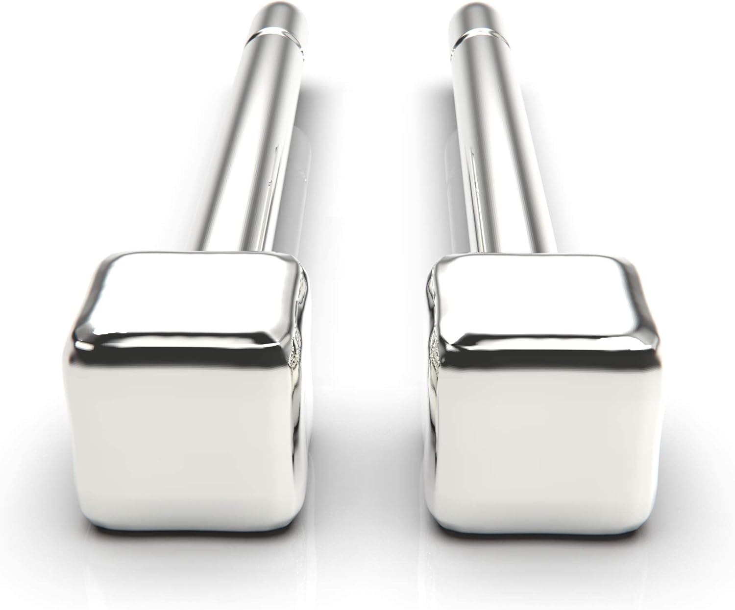 Tiny Cube Stud Earrings | 2mm 925 Sterling Silver Dainty Minimalist Square Box Earrings for Women - Image 7