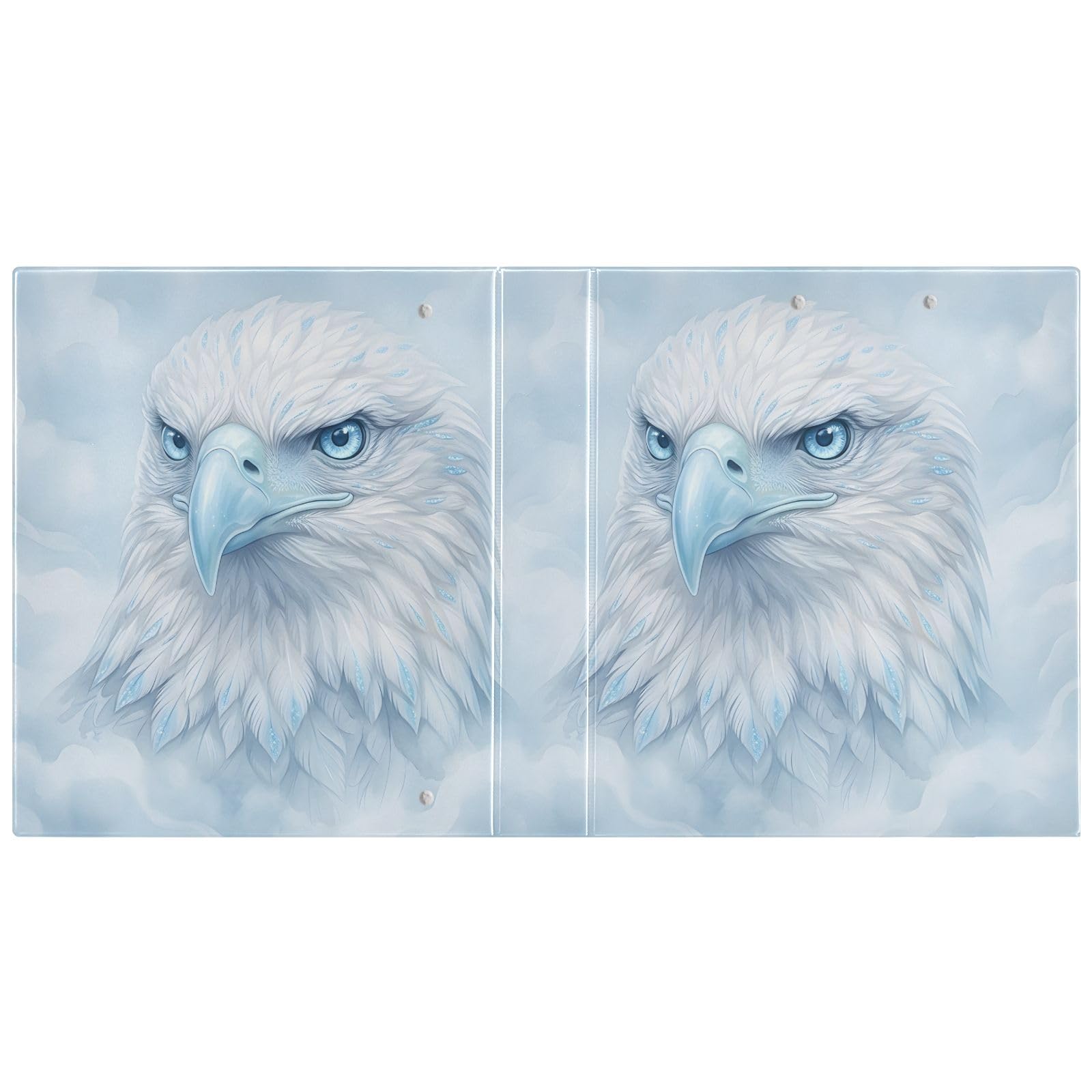Raccoglitore a 3 anelli con aquila dai capelli bianchi, 3,8 cm, contiene 200 fogli, 3 raccoglitori ad anelli con clip in metallo antiscivolo