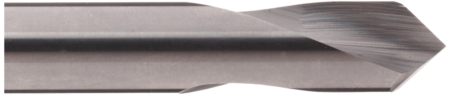 Chicago Latrobe 790 Solid Carbide Spotting Drill Bit, Regular Length, Uncoated (Bright) Finish, Round Shank, Right-Hand Spiral Flute, 90 Degree Conventional Point, 1/2