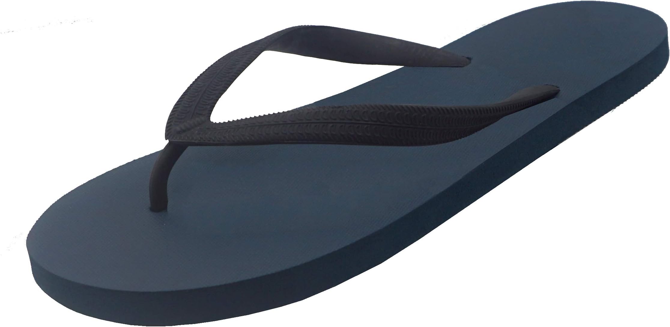 Feisco Men Rubber Flip Flops Thong Sandal Beach Slipper (10 D(M) US, Black/Blue)
