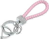 Vista 11 de X AUTOHAUX Juego de llaveros de llavero de coche para hombres y mujeres, de piel sintética, Negro