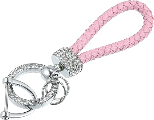 Miniatura 11 de X AUTOHAUX Juego de llaveros de llavero de coche para hombres y mujeres, de piel sintética, Negro