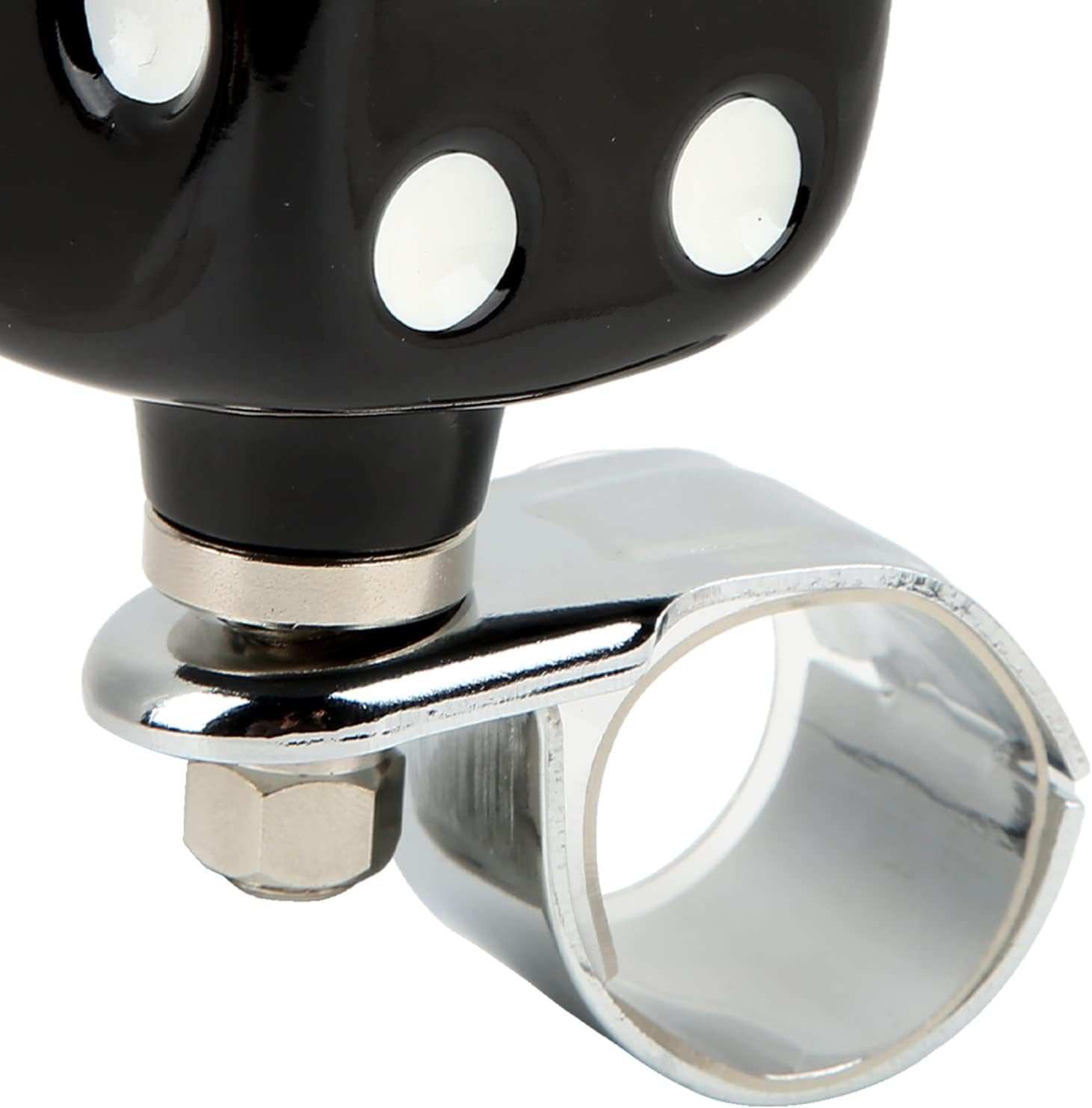 Dice Shape Steering Wheel Spinner Suicide Knob, Durably Metal Alloy and Material, Unique Punk, Reduces Steering, Safe Driving, Installation, (Black)