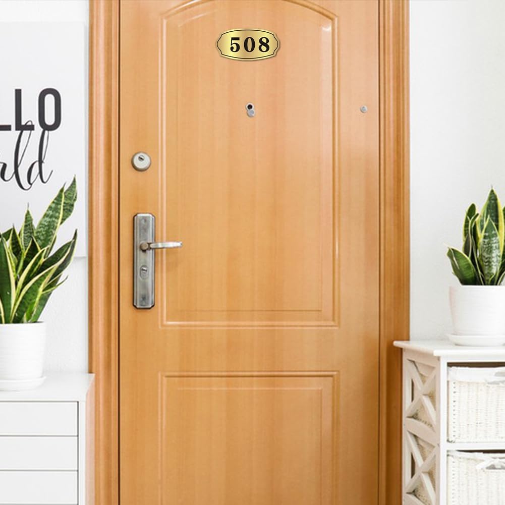 Custom House Number Sign Plaque Door Room Acrylic Personalized Address Number Plate for Home Office Hotel Apartment (3-5 Numbers)- 7.9 * 3.9 inch
