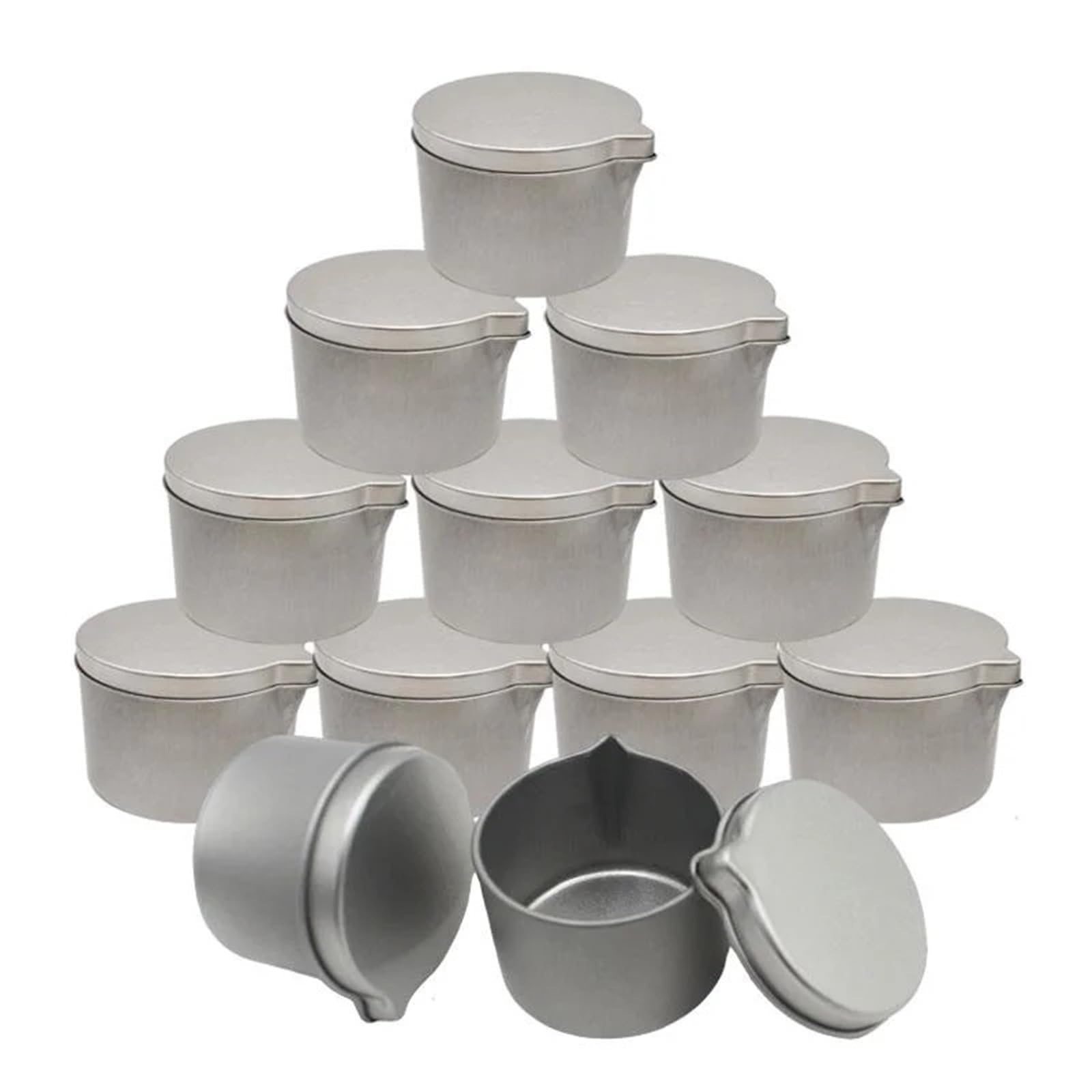 Candle Jars, Candle Jars 12pcs Silver with Spout for Aromatherapy Cream Cosmetic Storage DIY(1oz-Silver)
