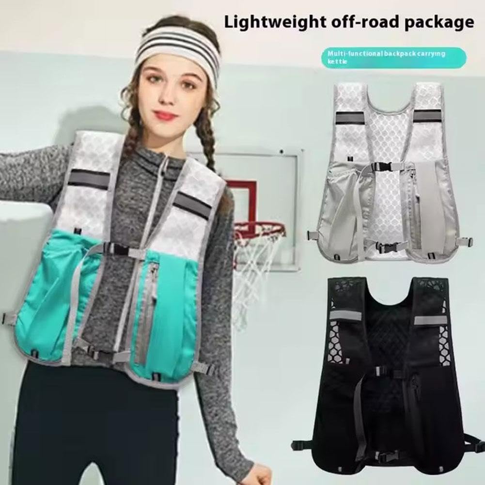 Laufweste für Männer und Frauen, verstellbare Brustgurte, Lauf-Trinkweste mit 550 ml weicher Wasserflasche, atmungsaktiver Trinkrucksack mit reflektierenden Streifen, Laufrucksack für Trailrunning