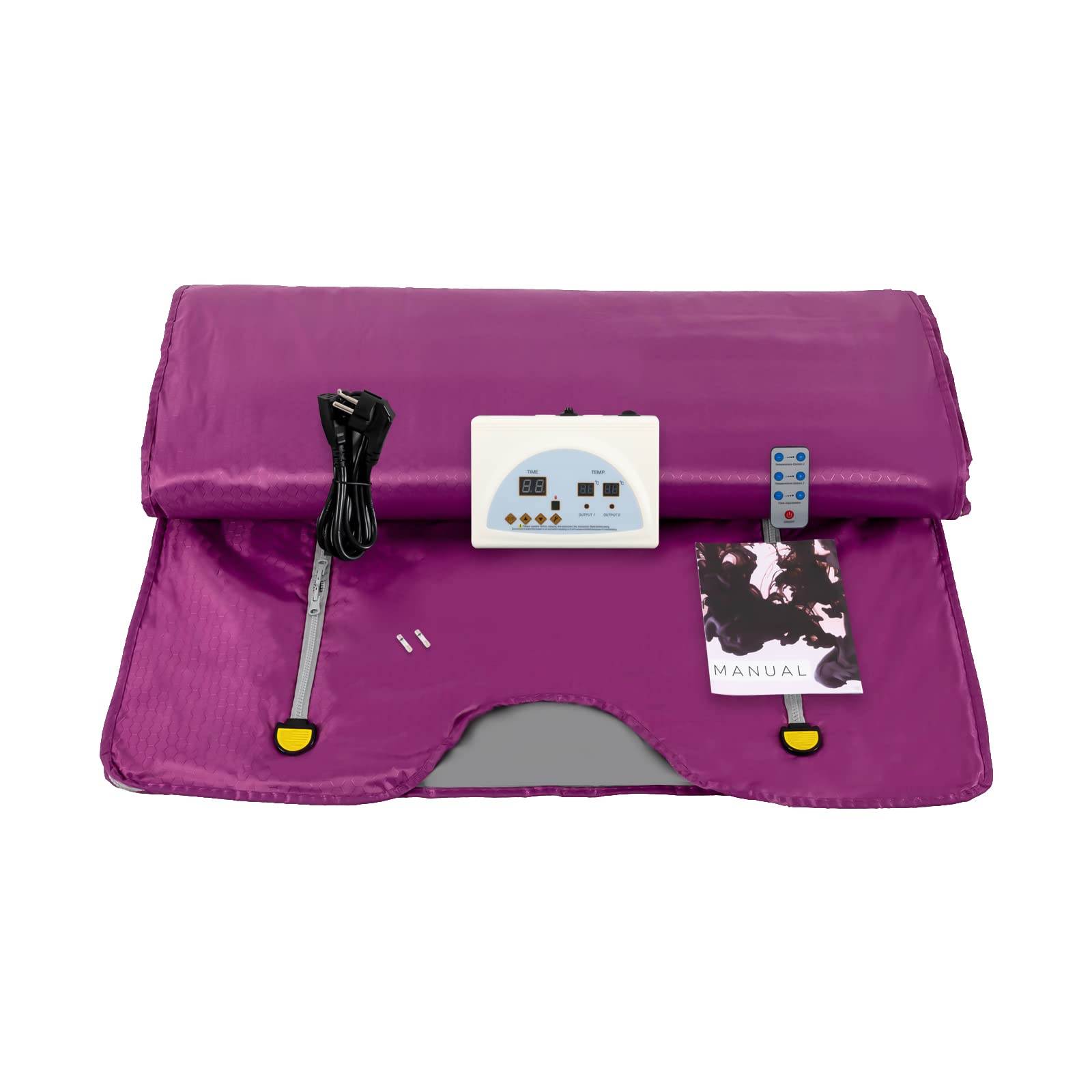 Manta para sauna por infrarrojos con cremallera, 220 V, D, 2 zonas, infrarrojos para sauna, con mando a distancia, terapia de desintoxicación, balneario principal