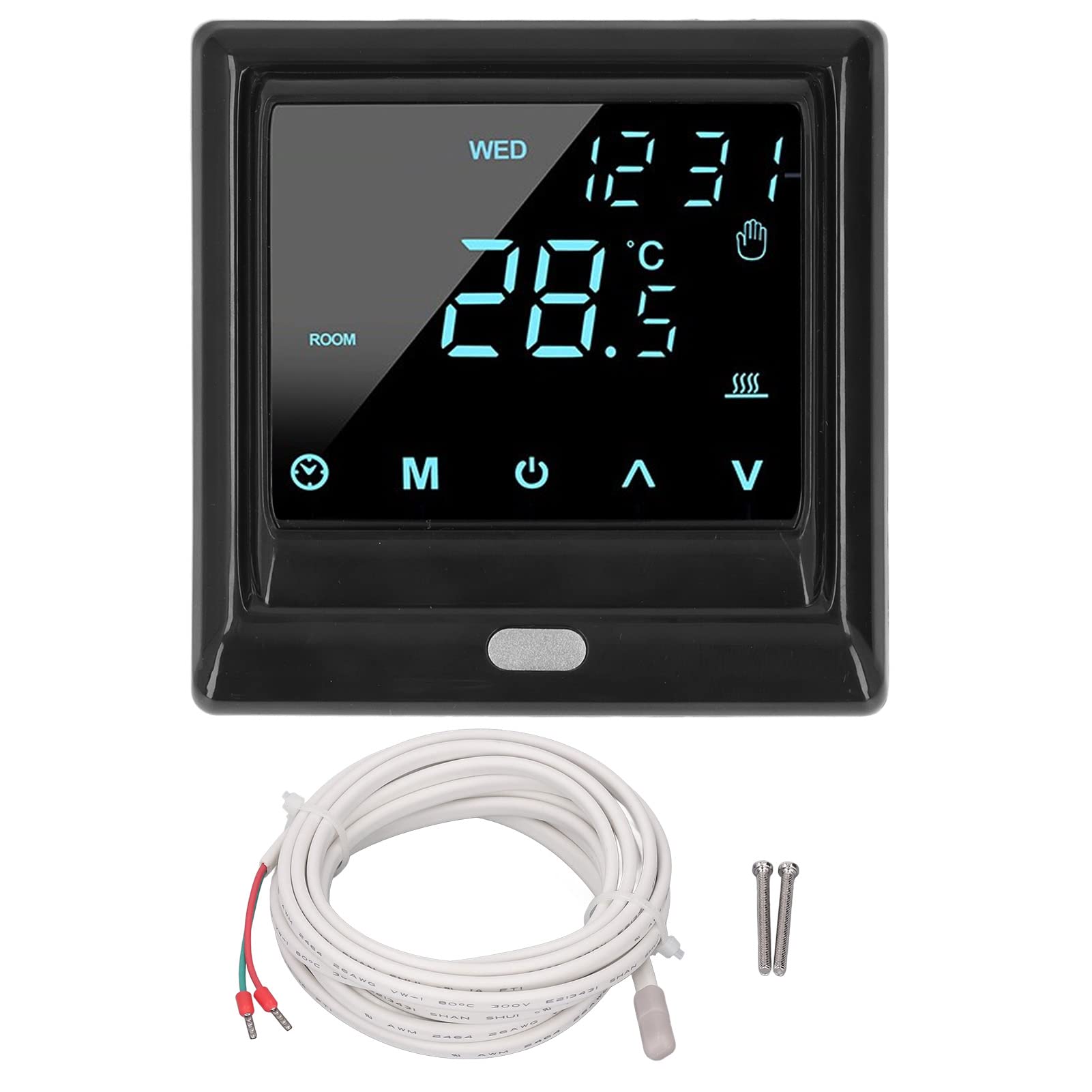 Gonetre Termostato Intelligente con Touchscreen LCD, Telecomando con App WiFi per Il Riscaldamento Domestico | Custodia in ABS, Sensore , Compatibile AC85-250V, Doppio Funzionamento Tramite Touch o App , capacità di Carico 16A
