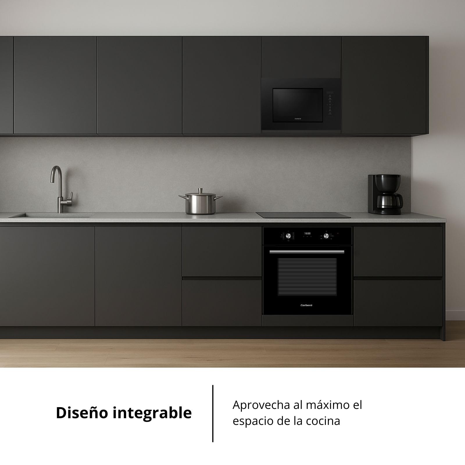 CMICG520GLNI | Pojemność 20 l | Moc 700 W | 10 poziomów | Auto Menu | Rozmrażanie | Timer 95 min | Sterowanie dotykowe | Czarny