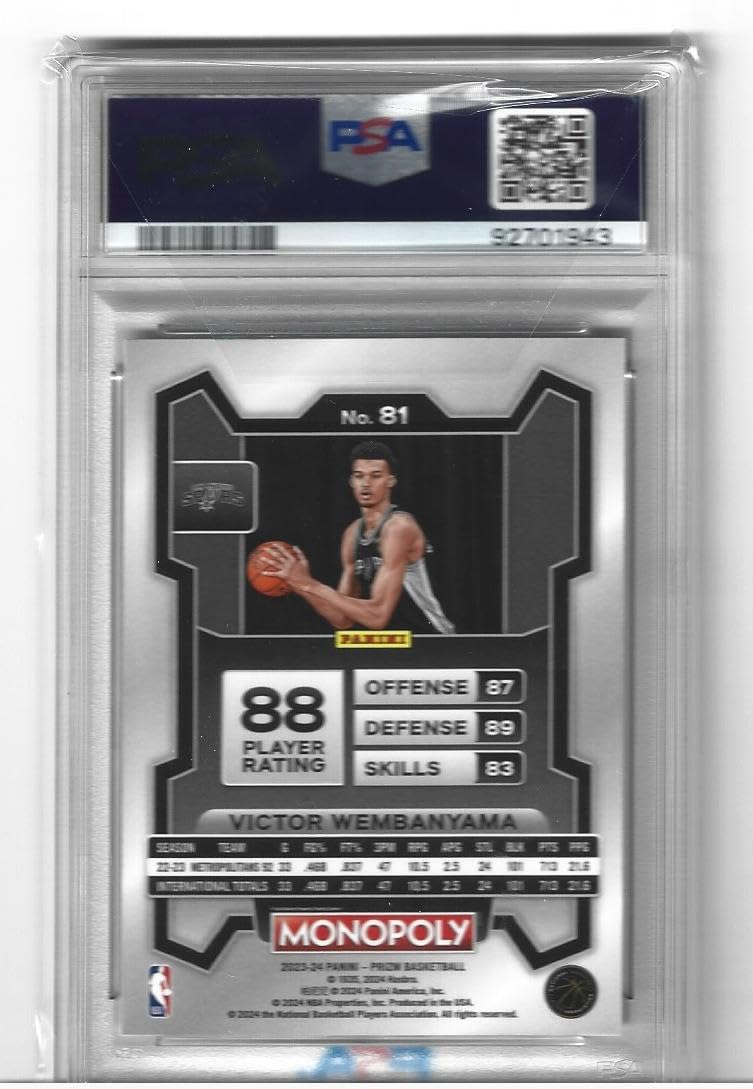 Amazon.com: Victor Wembanyama Prizm Monopoly #81 Basketball Rookie