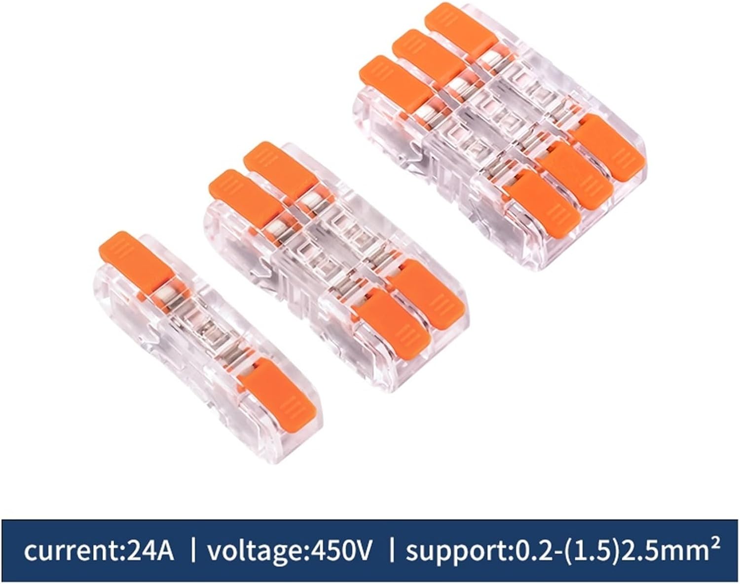 10Pcs CMK65 Quick Lever Splicing Transparently Connectors 2.5mm 1/2/3/4 in and Out Universal Fast Wiring Compact Lighting(CMK-651(1 in 1 Out))