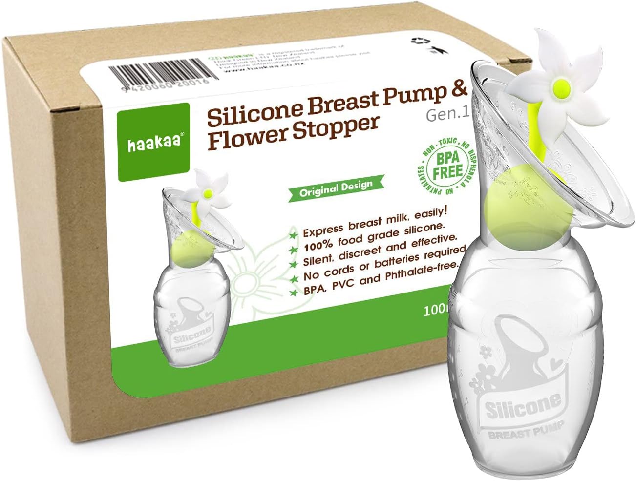 Haakaa Manual Breast Pump Milk Saver for Breastfeeding with White