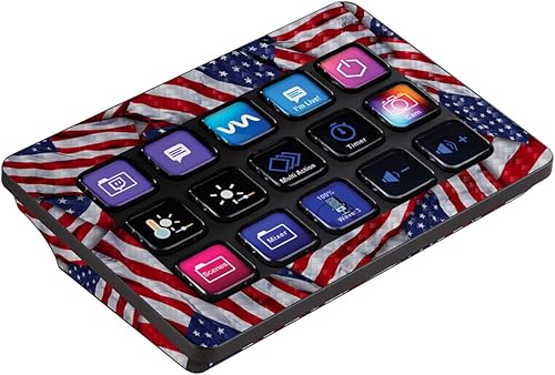 MightySkins - Skin de fibra de carbono compatible con Elgato Stream Deck MK.2 - Patriot  Funda protectora de vinilo duradera y única  Fácil de