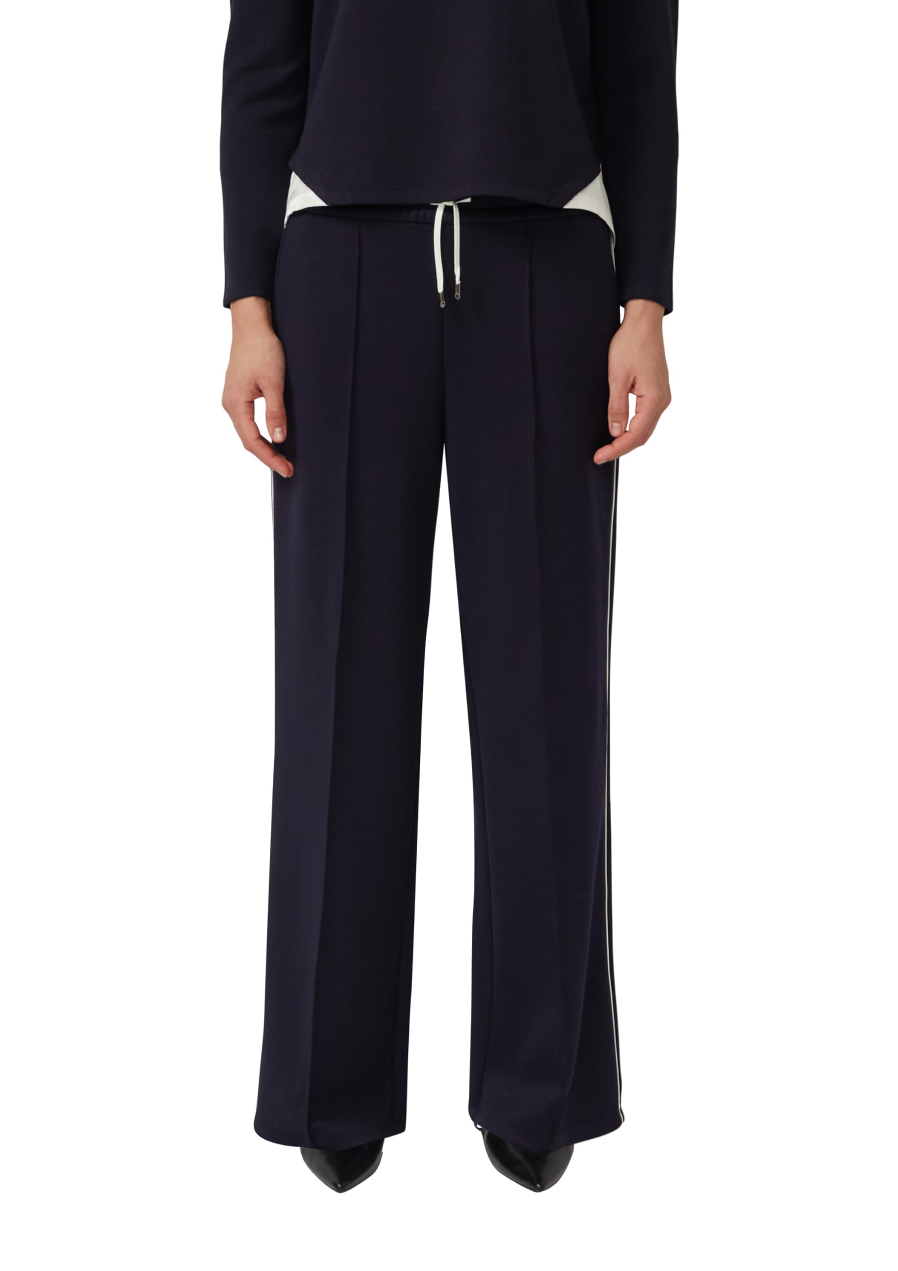 s.Oliver Wide-Leg-Hose aus Scuba mit Kontraststreifen