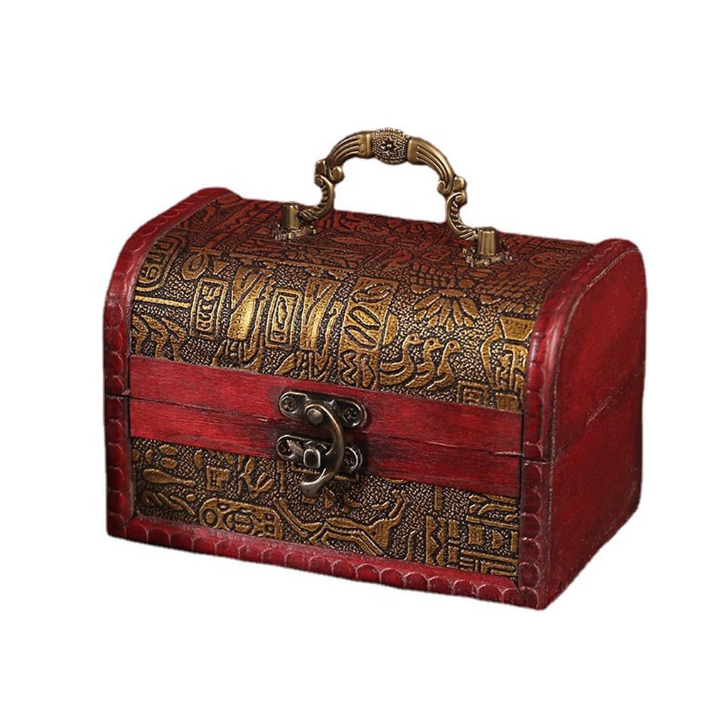 Petites boîtes à bijoux en bois vintage sur une coiffeuse rétro