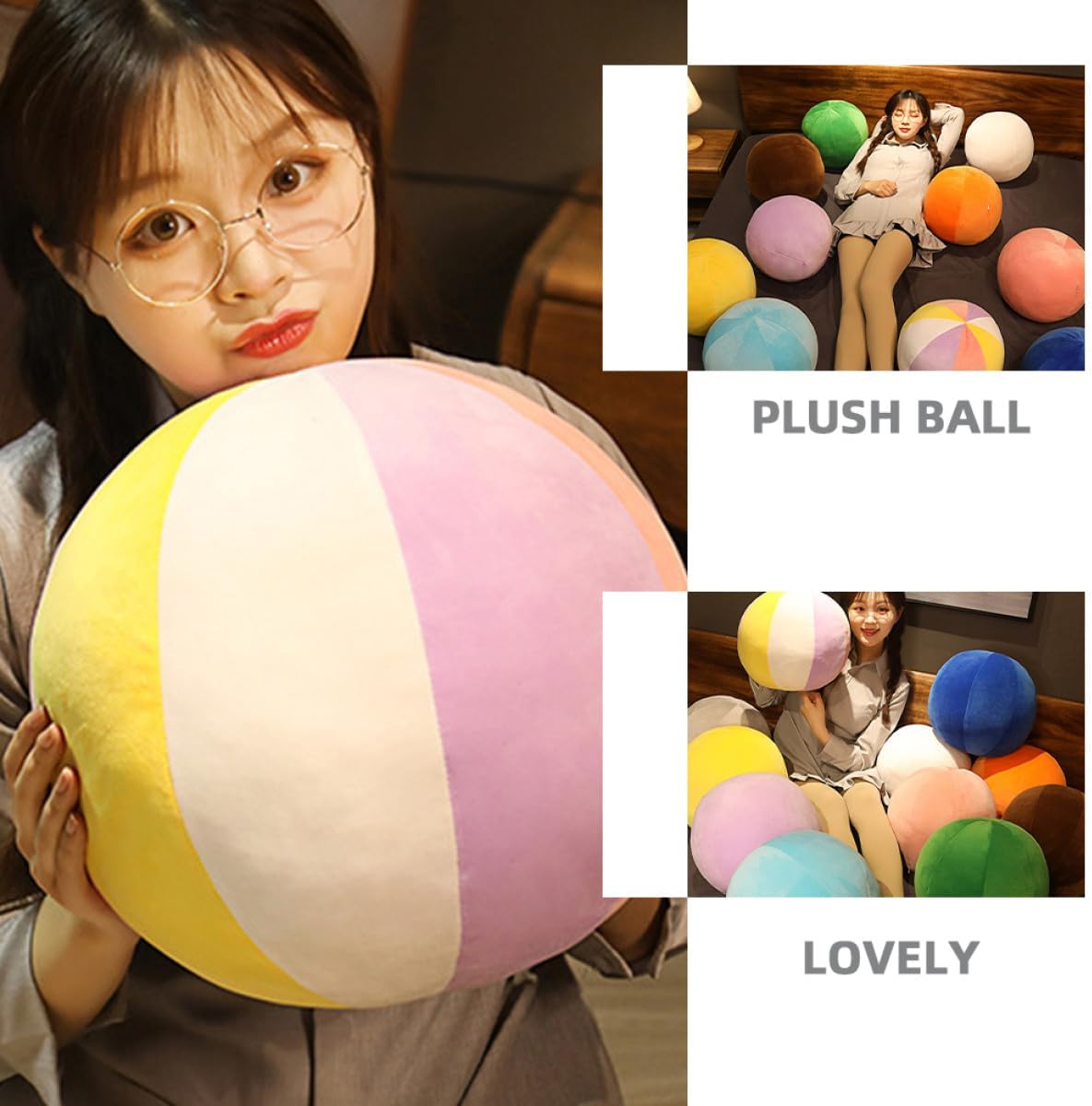 Decorative Round Throw Pillow Plush Sphere Cushion 30cm Cozy Furry Ball Cushion Soft Home Sofa Accent for Living Room