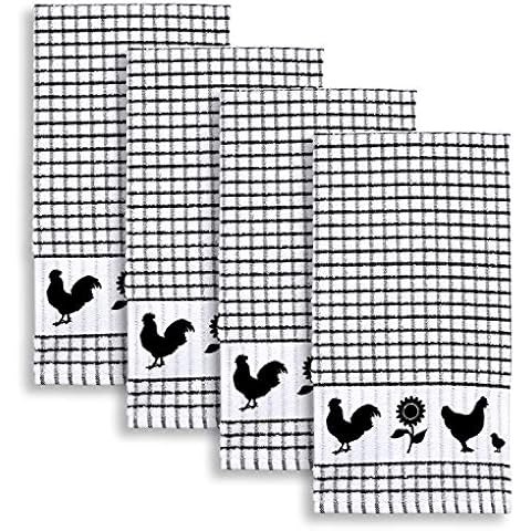 Set of 4 Cotton Terrycloth Kitchen Towels Cover