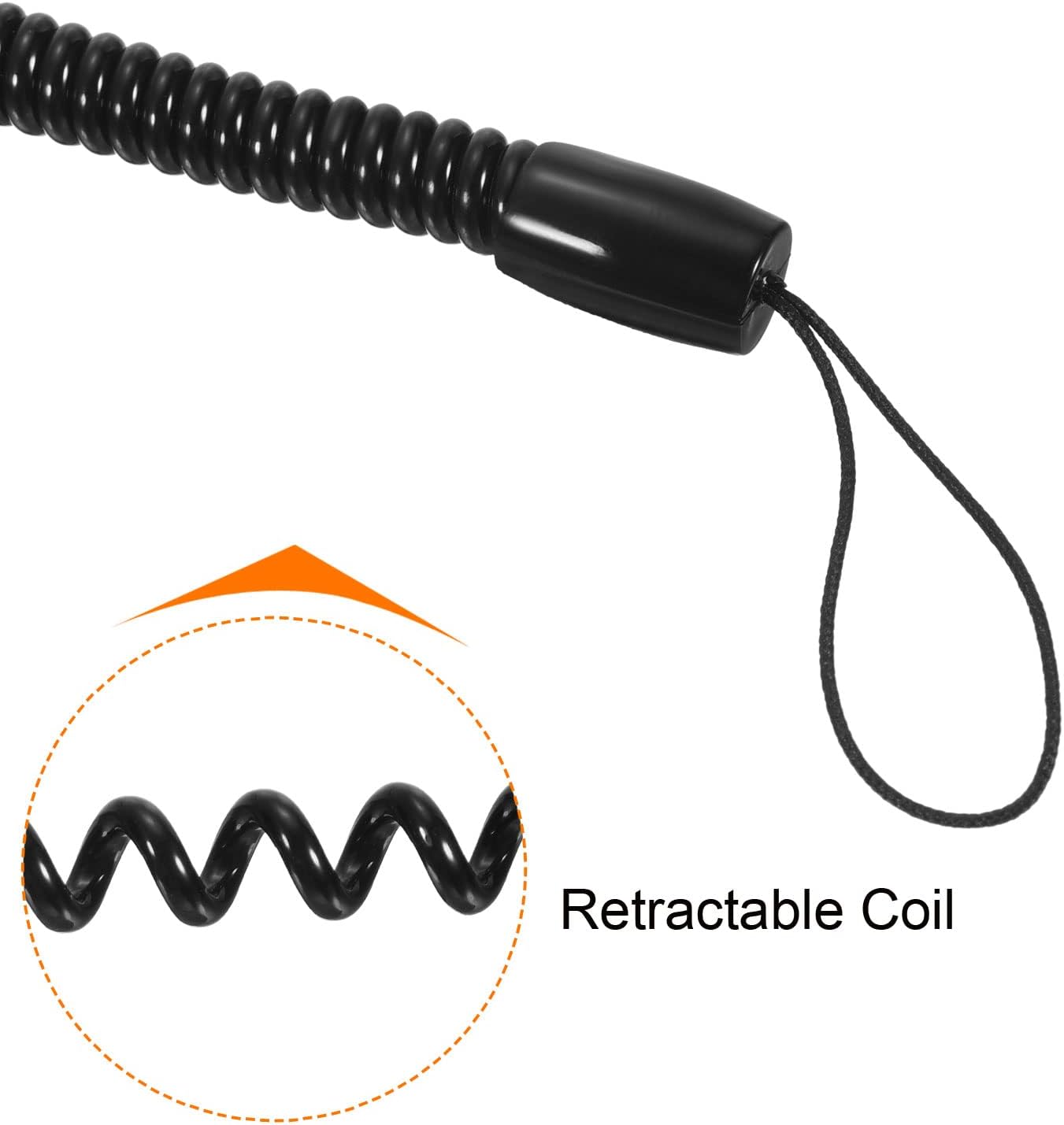 PATIKIL Retractable Spring Coil Strap Plastic Spiral Stretchy Key Holder Stylus Lanyard Cord