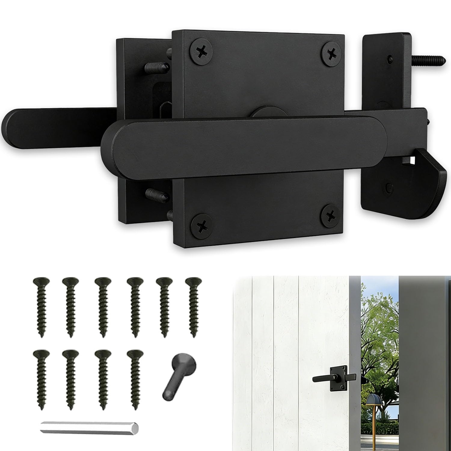 Loquet de portail double face résistant à la rouille pour barrière