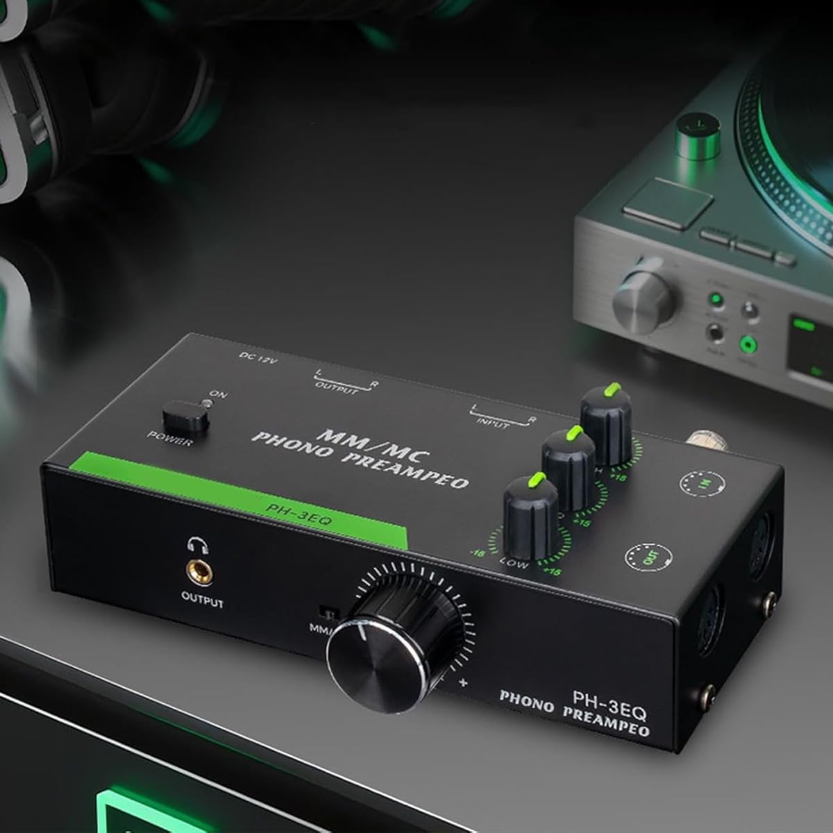 Riven MM MC Phono Vorverstärker 3 Band EQ Einstellbare Verstärkung 5 Pin XLR Eingang Ausgang Plattenspieler Verstärker