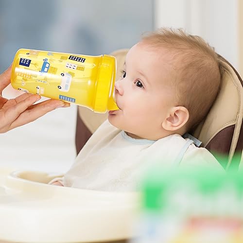 Miniatura 7 de Mifoci 12 vasos para sorber de 10 onzas para niños pequeños de 1 a 3 años, vasos con tapa con tapa reutilizables para bebés, aptos para