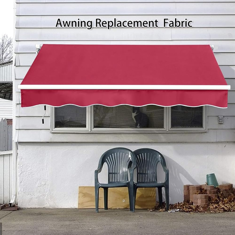 Store Banne Manuel Rétractable，Tissu De Remplacement pour Auvent, 350x300cm Toile D'Auvent Rechange pour Store Banne Extérieur, Tissu De Rechange pour Store De Balcon(Brown,4.5x2.5m/15x8ft)