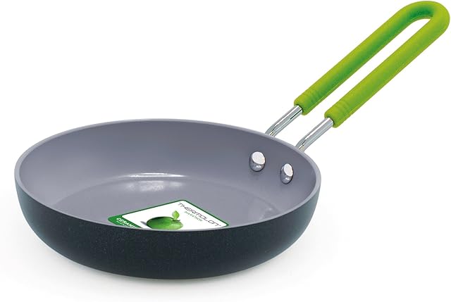GreenPan Mini Healthy Ceramic Nonstick, 12.7cm Round Egg Pan, PFAS-Free, Stay Cool Handle, Black