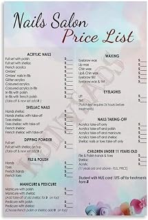 Fashion Nail Art Beauty Salon Price List Poster (5) Wall Art Paintings Canvas Wall Decor Home Decor Living Room Decor Aesthetic 24x36inch(60x90cm) Unframe-style