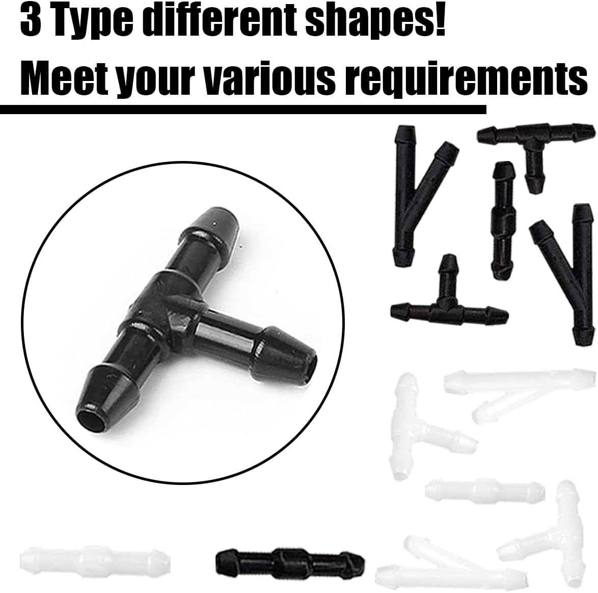 Osilly Windshield Washer Hose Kit, 4 Meter Wash Fluid Tubing with 12 Pcs Hose Connectors, Compatible with Most Car Water Nozzles Installation, Universal Auto Replacement Parts