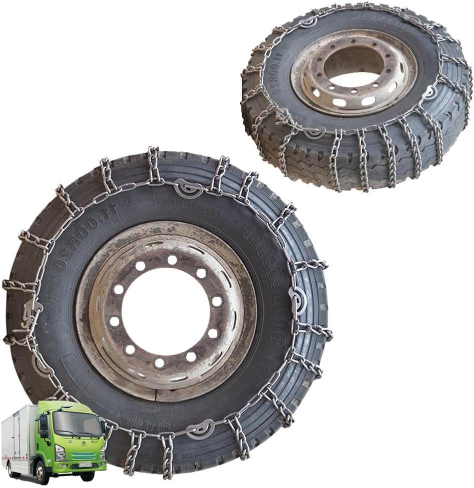 Snow Chains 2pcs Anti Slip Tire Chain Snow Tire Chains for Cars Pickups SUVs Trucks Van Trucks ATV Semi Trucks Light Truck Heavy Goods Vehicles 2pcs 245/70R19.5 9mm 9R22.5