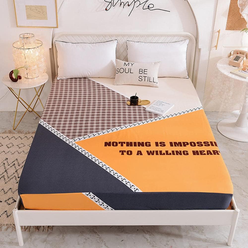 Extra Deep Fitted Bed Sheet Soft Comfortable Printed Mattress Protector, Cartoon Animation Cotton Fitted Sheets for Children's Bedroom Yellow 120200cm