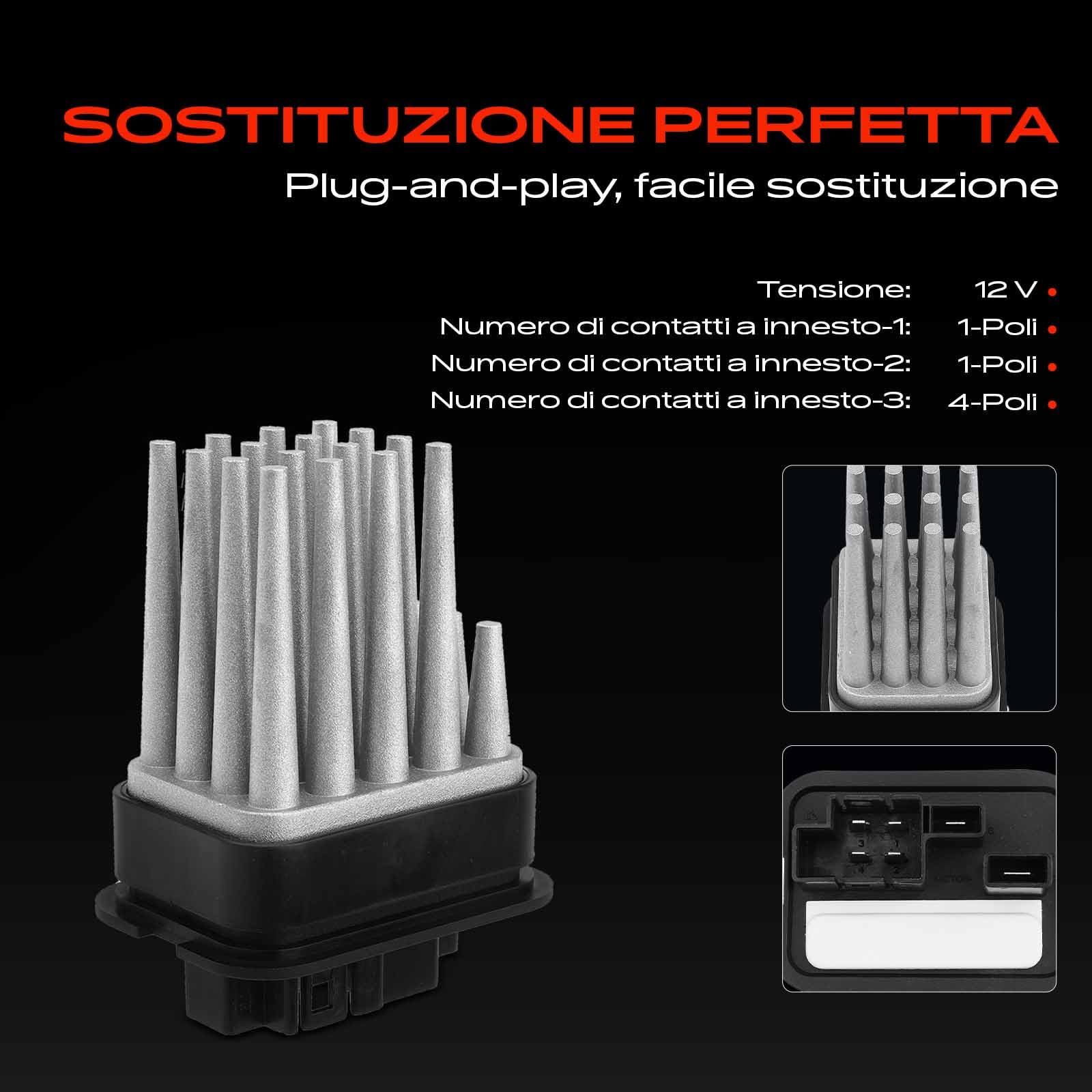 Frankberg Resistenza riscaldante Regolatore del ventilatore 1+1+4-Poli Compatibile con Cosa C X01 Zafira A MPV T98 Astra G CC T98 Zafira/Zafira Family B A05 Astra G CaR.A.Van T98 Replace# 52488536
