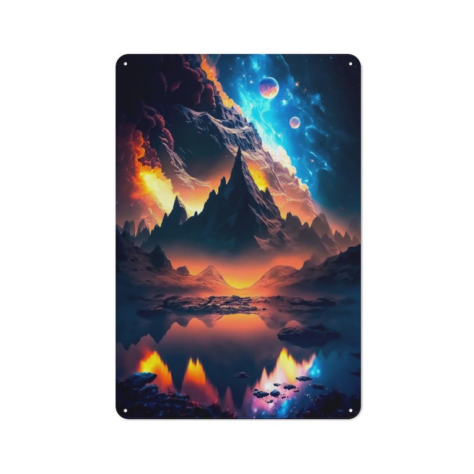 Junmoney Highest Mountains Tin Wall Plaque 30X20cm With For Bar Or Restaurant, Suited To Bar Decor Enthusiasts