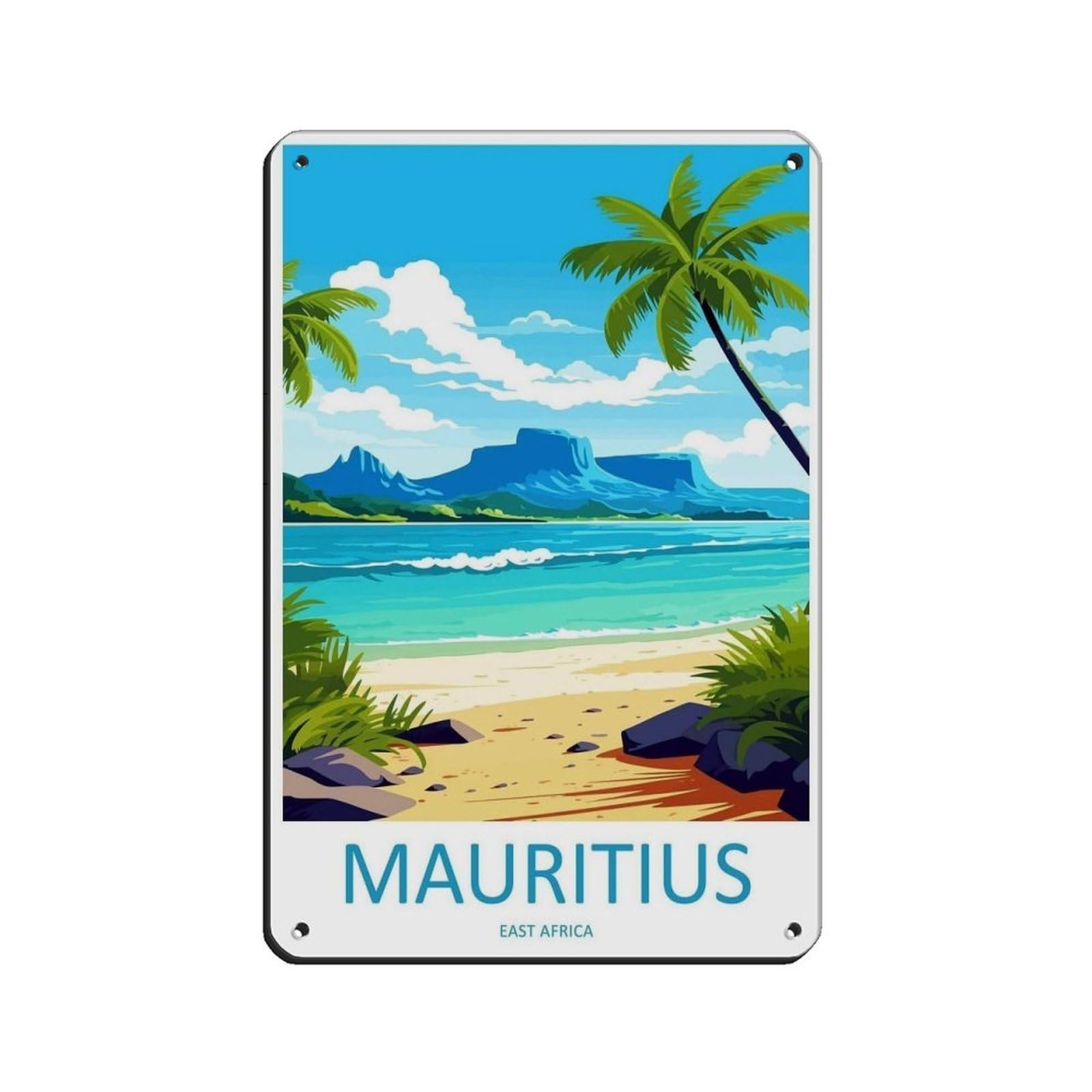 Mauritius Travel Art East Africa Art Lover Gift (82) Tin Sign Vintage Metal Pub Club Cafe Bar Home Wall Art Decoration Poster Retro 8x12inch(20x30cm)