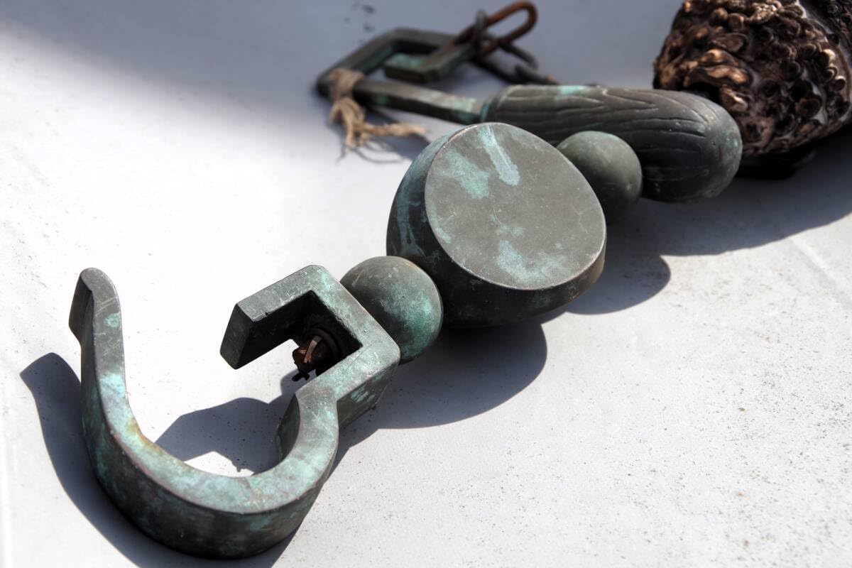 自在鉤　竹根　銅製　古民具　アンティーク 自在鉤 竹根 銅製 古民具 アンティーク