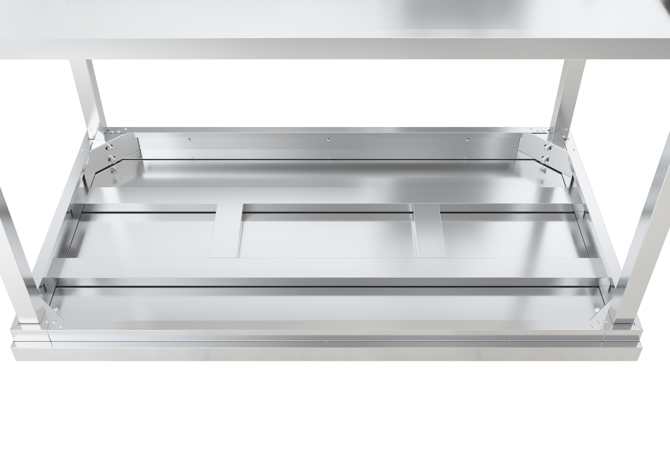 METRO Professional Tavolo da lavoro con alzatina GWTS4147B, acciaio inox, 140 x 70 x 85 cm, 2 ripiani, argento, ideale per ristoranti