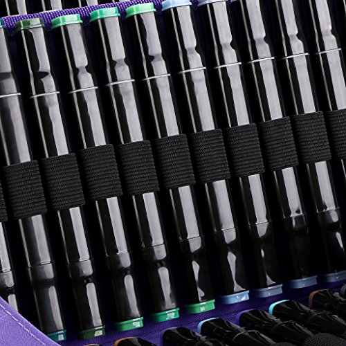 Btsky New 120 Slots Marker Case Lipstick Organizer-Canvas Markers Holder For Markers And Sketch Markers (Purple) #TOP4