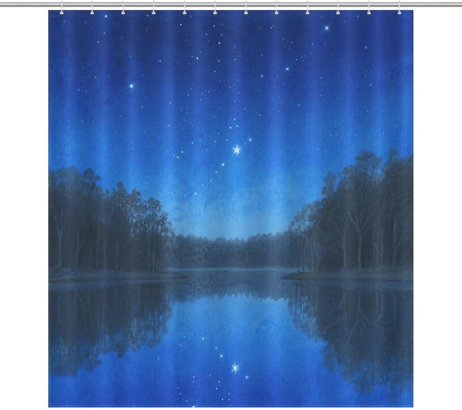 Shower Curtains Fabric Shower Curtain Liner Liner Showers Curtain Lake Under The Starry Sky Showers Curtin Opaque for Privacy Protection Water Splash Protection High Aesthetics