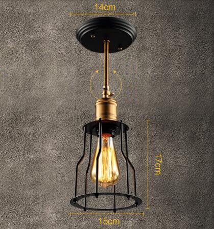 Kiven Iron Cage Lamp Shade Retro Industrial Edison Antique Style Wall Lamp E26 UL Certification Plug-in Button Switch Cord Fixture Lights Wall Sconce Bulbs Included