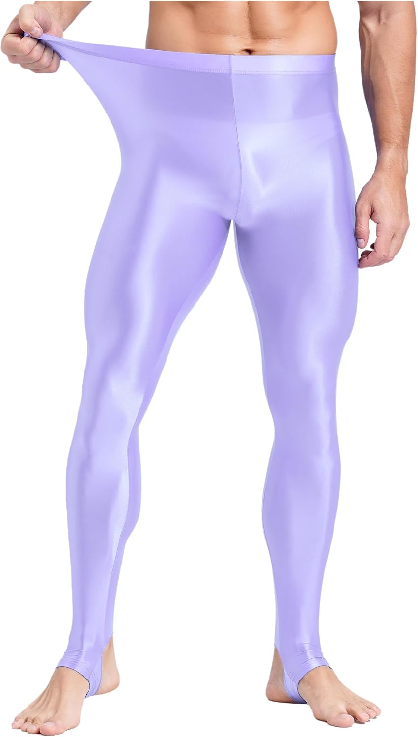 ranrann Men's Yoga Pants Compression Tights Workout Stirrup Leggings High Waist Tummy Control Pants