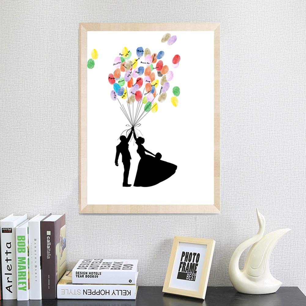 Fai da Te Modello Ospite Firma Libro degli Ospiti Matrimonio Festa di Compleanno Pittura di Impronte Digitali