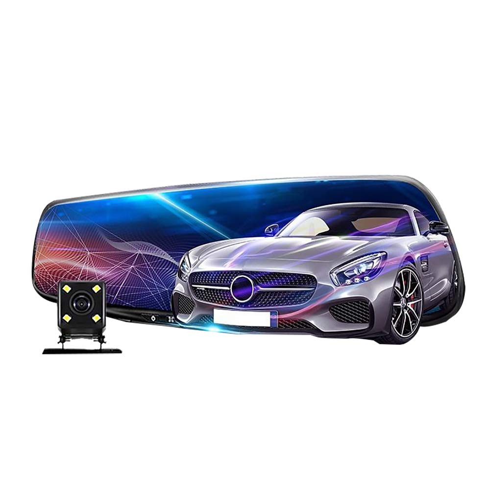 4k car Driving Recorder Rear View Mirror Night Vision 4.3 inches for car Front and Rear Anti-Glare D