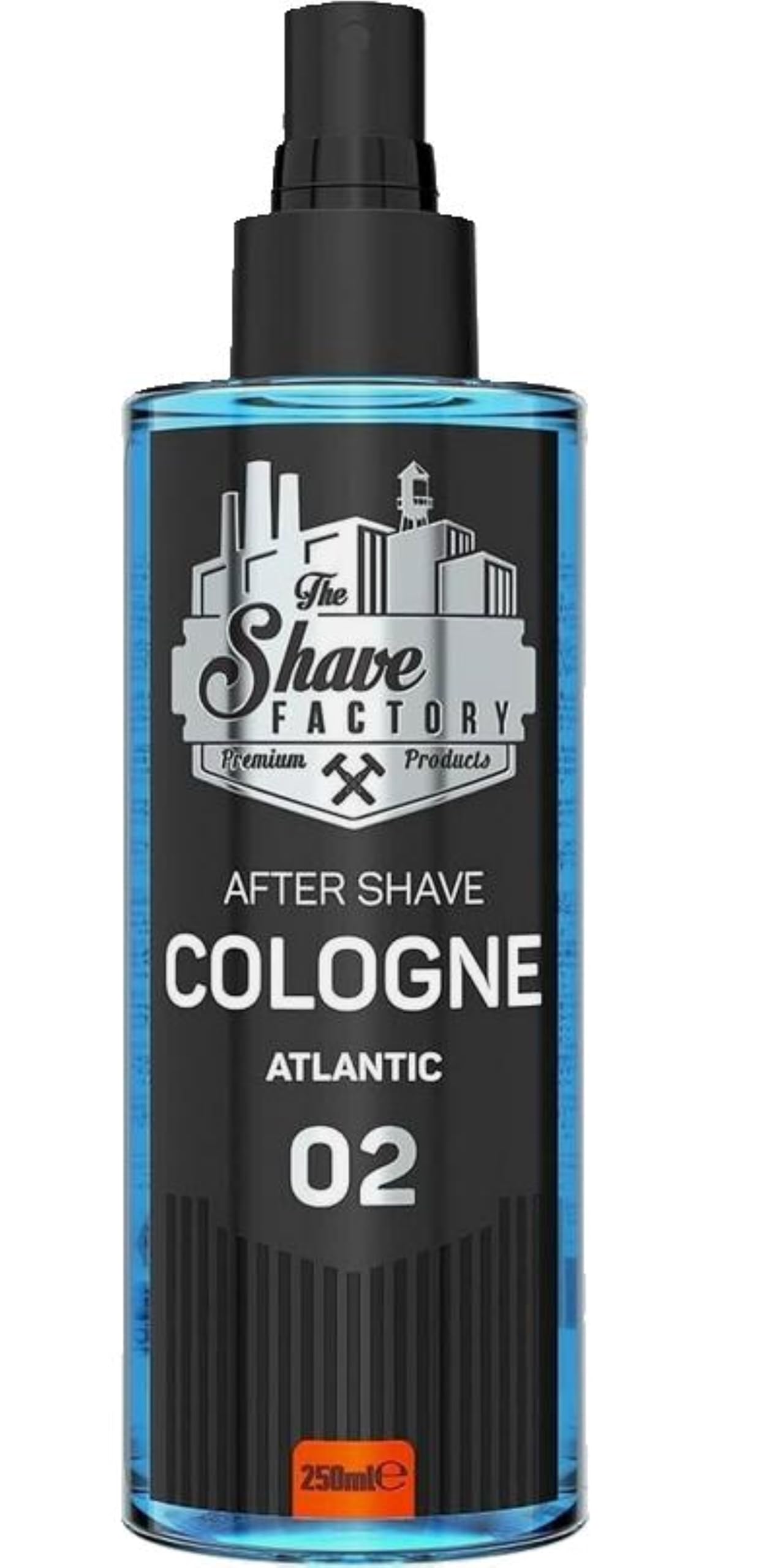 The Shave Factory Aftershave Cologne for Men – Atlantic 400ml - Invigorating, Fresh and Energetic Fragrance – Citrus, Woody & Aquatic Scent – ​​Soothes Irritation, Refreshes Skin