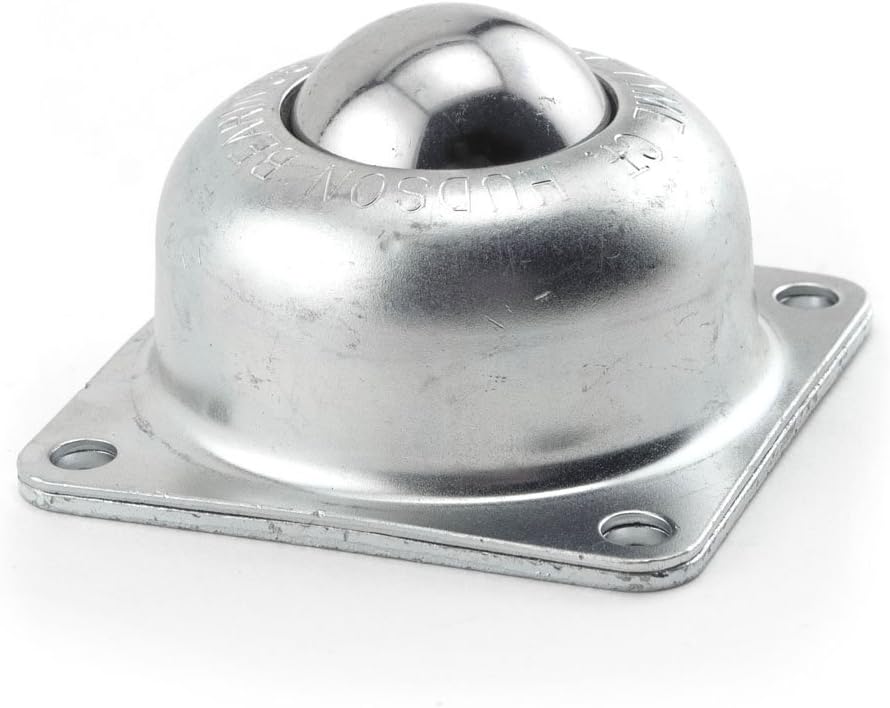 Hudson Bearings BT-1-1/2 Four-Hole Flange Mounted Ball Transfer, Stainless Steel, 1-1/2" Diameter, 250 lbs Load Capacity (Case of 4)