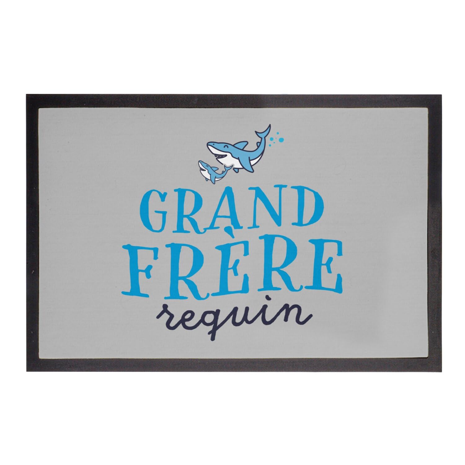 Paillasson gris grand requin stop saleté grand format tapis entrée 75x50cm