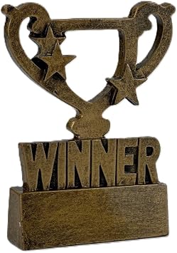 SilverTrophy: Winner Champion Mini Cup Trophy Award for a Winner, Hero, Prize-Winner, Victor, Gold Medal, Strongest, Number 1, Star Ornament Mini Cup Affordable Figurine Prize
