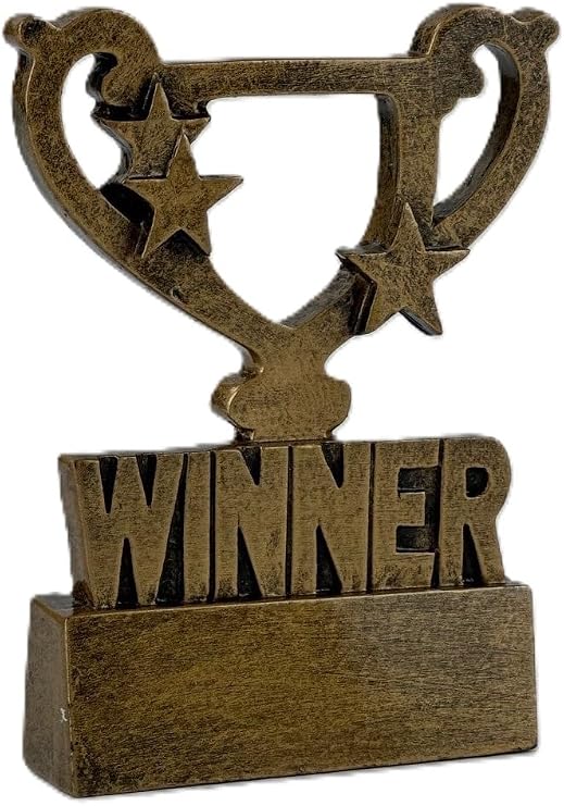 SilverTrophy: Winner Champion Mini Cup Trophy Award for a Winner, Hero, Prize-Winner, Victor, Gold Medal, Strongest, Number 1, Star Ornament Mini Cup Affordable Figurine Prize
