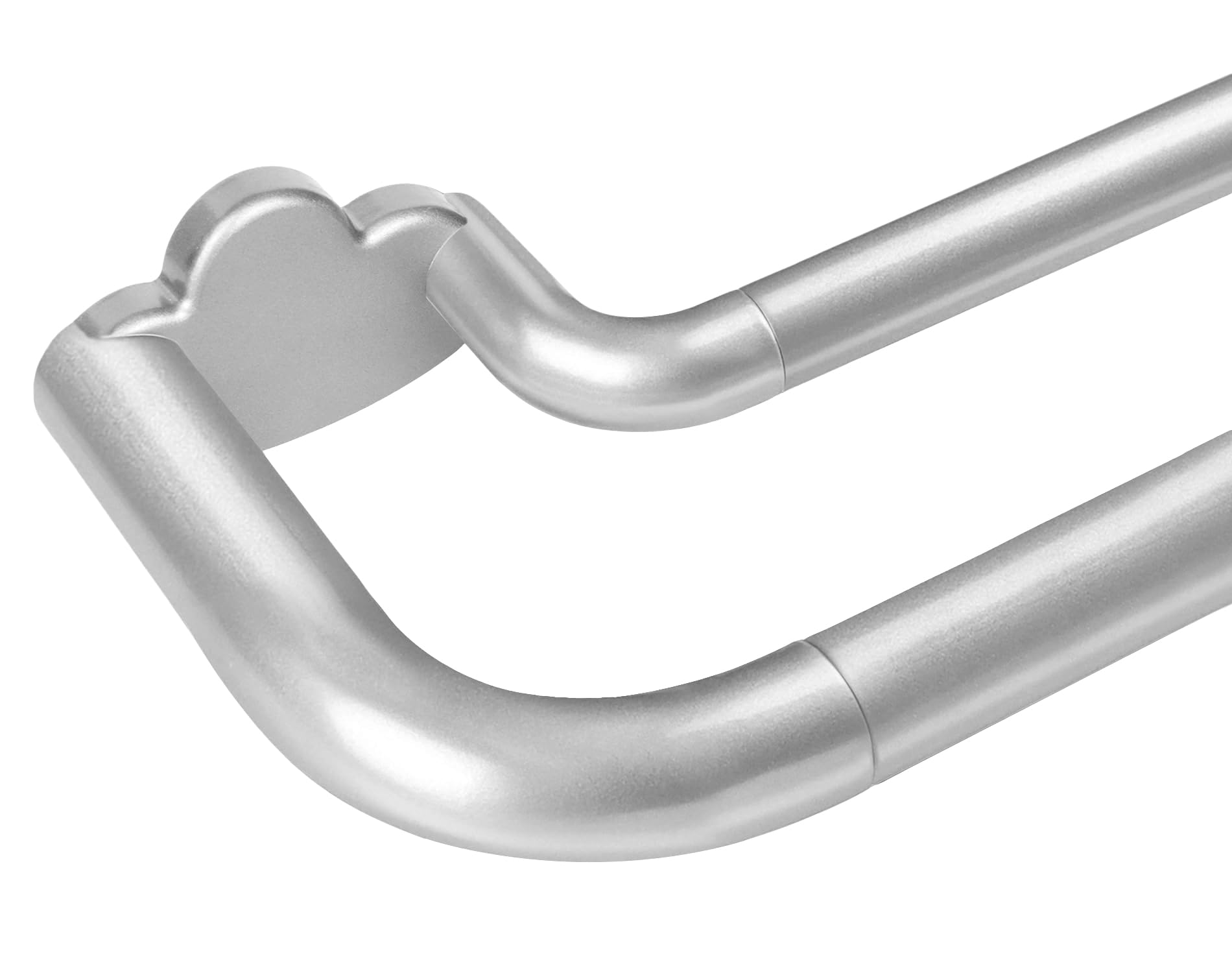 Double Curtain Pole 80-148 cm, HOTOZON 19 mm Silver Curtain Poles for Eyelet Curtains, Extendable Double Curtain Track with Brackets for Blackout, Voile