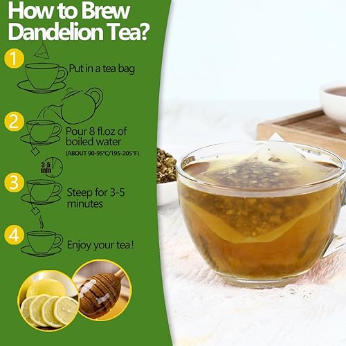 Miniatura 4 de Té de raíz de diente de león premium, 50 bolsas de té de 4.4 onzas4.41 oz, para la salud del hígado y los riñones, té de hierbas desintoxicante