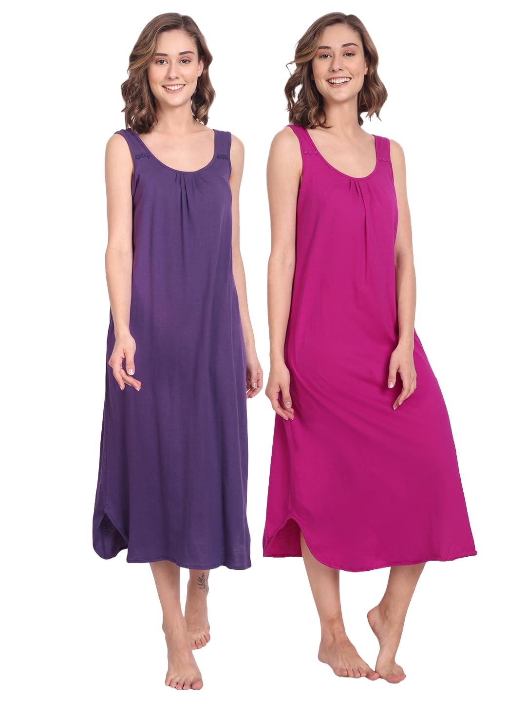 blazon Women's Cotton Hosiery Solid Maxi Nighty Slip (Pack of 2) Available Sizes: S, M, L, XL, 2XL, 3XL, 4XL, 5XL-picture-46
